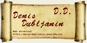 Denis Dubljanin vizit kartica